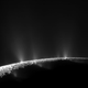 Enceladus’ plumes. (NASA/JPL/Space Science Institute)